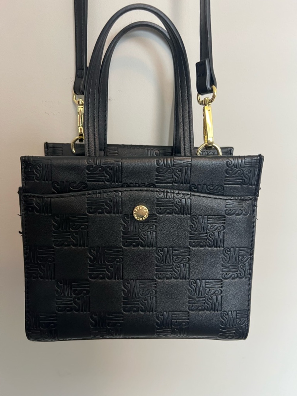 Steve Madden‎ Black Embossed Crossbody Bag